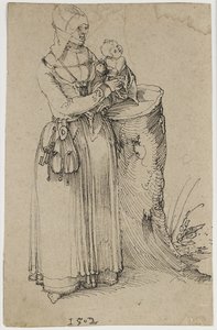 Stehende Figur einer Frau mit einem Kind, 1502 von Albrecht Dürer